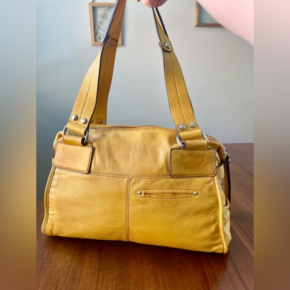 B. Makowsky Mustard Yellow Handbag, Very Good Used Condition - Picture 4 of 12